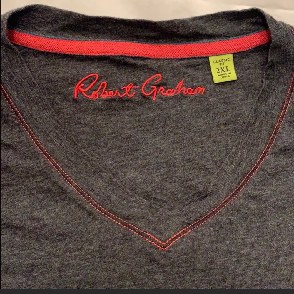 Robert Graham Dark Gray Classic Fit T-Shirt 2XL